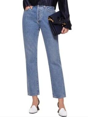 GOLDSIGN The Benefit High Rise Straight Leg Jeans 25